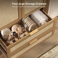 thumbnail image 5 of SICOTAS 70.9" Tall Arched Pantry Cabinet Set of 3,Boho Farmhouse Storage Cabinet with Rattan Doors & 2 Drawers, Adjustable Shelf, 31.5" Wide for Kitchen Living Room Dining Room, 5 of 7