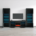 thumbnail image 4 of Milano Set 145EF-BK-BK Electric Fireplace Modern Wall Unit Entertainment Center, 4 of 6