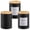 Matte Black, variant on Vase and Vessel Mini Glass Apothecary Jars with Bamboo Lids, Set of 3, 10 oz