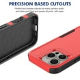 thumbnail image 4 of Decase for iPhone 16 Pro Max Rugged Case, Shockproof Heavy Duty Hybrid Protection Hard PC Shell Flexible TPU Bumper, Military Grade Drop Proof Durable Protective Case with Screen Protector,Red, 4 of 5