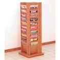 thumbnail image 1 of Expositor de piso giratorio en cascada de mazo de madera con 40 compartimentos para revistas, roble mediano Wooden Mallet MR40-SPMO, 1 of 1