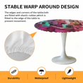 thumbnail image 2 of Elastic Fitted Round Tablecloth, Abstract Red Waterproof Stretch Table Cover for 55"-60" Tables, Painting Buildings Geometric Color Block Washable Outdoor Tablecloths for Patio, Picnic, Camping, 2 of 9
