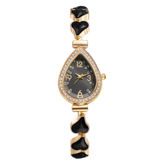 Avaner Women's Teardrop Shape Watch: Imitation Diamond Case Arabic Numeral Markers Detachable Crystal-decorated Strap Analog Quartz Wristwatch