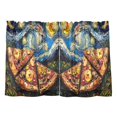 thumbnail image 7 of Yayeee Kitchen Curtains Light Filtering 27"x24" Rod Pocket Short Cafe Window Panel, Starry Pizza, 7 of 7