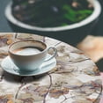 thumbnail image 3 of Ambesonne Vintage Fitted Round Tablecloth, Aquarelle Cotton Floral Art, 40"- 44" Diameter, Pale Khaki Purple Orange, 3 of 5