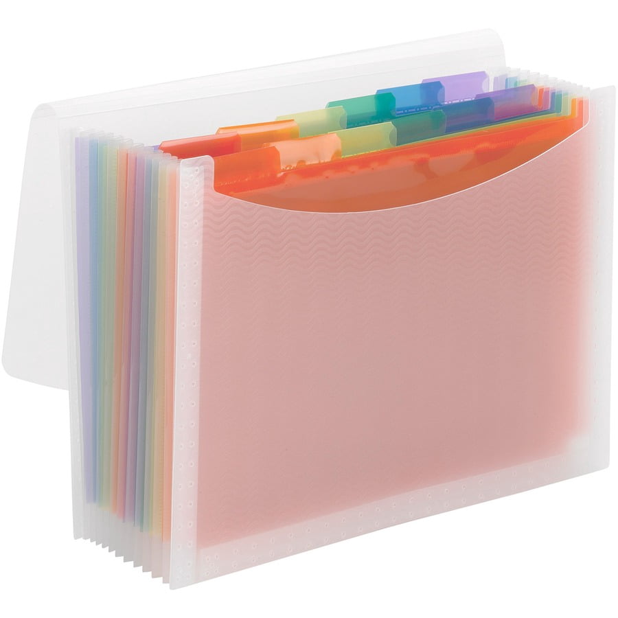 Smead Colorvue Letter Expanding File - 8 1/2" X 11" - 13 Pocket(s) - 12 Divider(s) - Polypropylene - Clear - 12 / Carton
