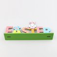 thumbnail image 5 of Style 5 Decoración de mesa de Pascua para primavera, letras de dibujos animados de conejito y pollito, centro de mesa de madera, carteles para suministros para fiestas navideñas, 5 of 5