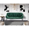 thumbnail image 2 of Modrest Katrina 15.75" Modern Metal & Fabric Bench in Dark Green/Black, 2 of 5