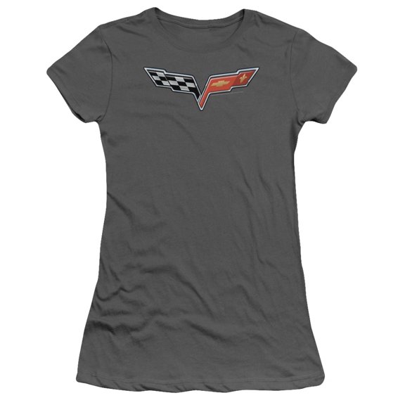 Chevrolet The Vette Medallion S/S Junior Women's T-Shirt Sheer Charcoal