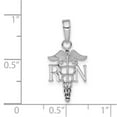 thumbnail image 2 of 14k White Gold White RN and Caduceus Textured And Narrow / Nurse Pendant Necklace 14.4x11.13mm Wide 0.67mm Thick Pendant, 2 of 2
