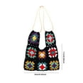 thumbnail image 3 of Bolso de hombro de ganchillo para mujer, Bolso tejido bohemio, Bolso tejido floral ahuecado, 3 of 8