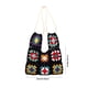 thumbnail image 2 of Bolso de mano de ganchillo para mujer bolso de playa de verano bohemio con correa de perlas bolso de abuela de ganchillo, 2 of 9