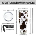 thumbnail image 2 of Cow Print Tumbler, 40 Oz Tumbler with Handle and Straw, Cute Cow Print Cup/Coffee Mug/Travel Mug, Brown Cow Print Stuff/Decor, Fun Cow Gifts for Cow Lovers Women, 40 Oz Stainless Steel Tumbler Cow, 2 of 6