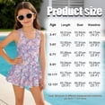 thumbnail image 5 of DISNIMO Scale Print Girls One Piece Swimsuit with Skirt Sleeveless Bathing Suit Hawaiian Beach Swimwear for Kids 3-13 Years, 5 of 8