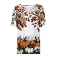thumbnail image 5 of YLHFASHION Hauts pour Femmes Imprimés Haut pour Femmes Manches Courtes Blouse Hauts Blouse pour Femmes T-shirt à Manches Courtes T-shirt à Col en V Articles en Liquidation T-shirt à Manches Courtes pour Femmes, 5 of 5