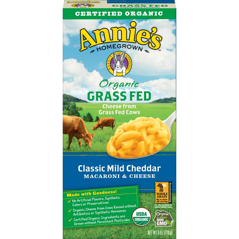 Annie's Organic Cheddar Mac & Cheese, Grass Fed, 6 oz