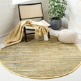 thumbnail image 3 of SAFAVIEH Rag Robynne Striped Cotton Area Rug, Yellow/Multi, 6' x 6' Round, 3 of 12