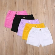 Little Kids Toddler Girls Summer Basic Plain Ripped Destroyed Jean Shorts  2-8Y
