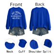 thumbnail image 6 of JFGHDG Women's Crewneck Graphic Sweatshirts Long Sleeve Oversized Loose Fit Shirts Drop Shoulder Pullover Casual Tops Blue L, 6 of 8