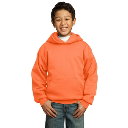 Port & Company Youth Core Fleece Pullover Hooded Sweatshirt-XL (Neon Orange)