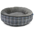 thumbnail image 2 of Animal Planet Calming Dog Bed for Small & Medium Size Dogs ( Gray Plaid ) - 19 inch Round Donut Washable DogBed, Anti-Slip, Fits up to 25 lbs, 2 of 6