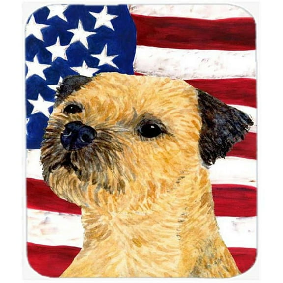 Usa American Flag With Border Terrier Mouse Pad, Hot Pad Or Trivet