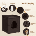 thumbnail image 4 of Yaheetech Indoor Cat Litter Box Furniture Enclosure Cat Litter Loo Cabinet, Espresso, 4 of 11