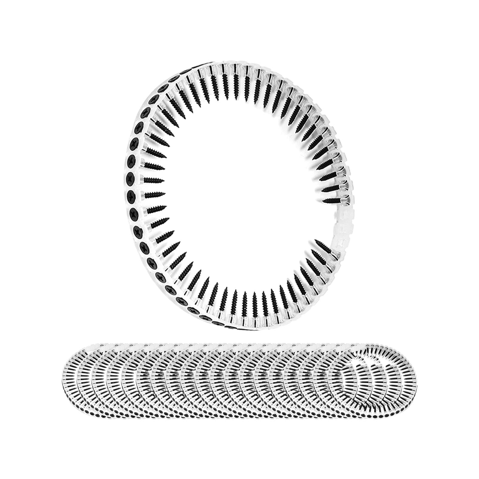 oshhnii Assembled Drywall Screws, 32mm x 3.5mm Coarse Thread for Construction Self Screw 20 Strips 1000Pcs