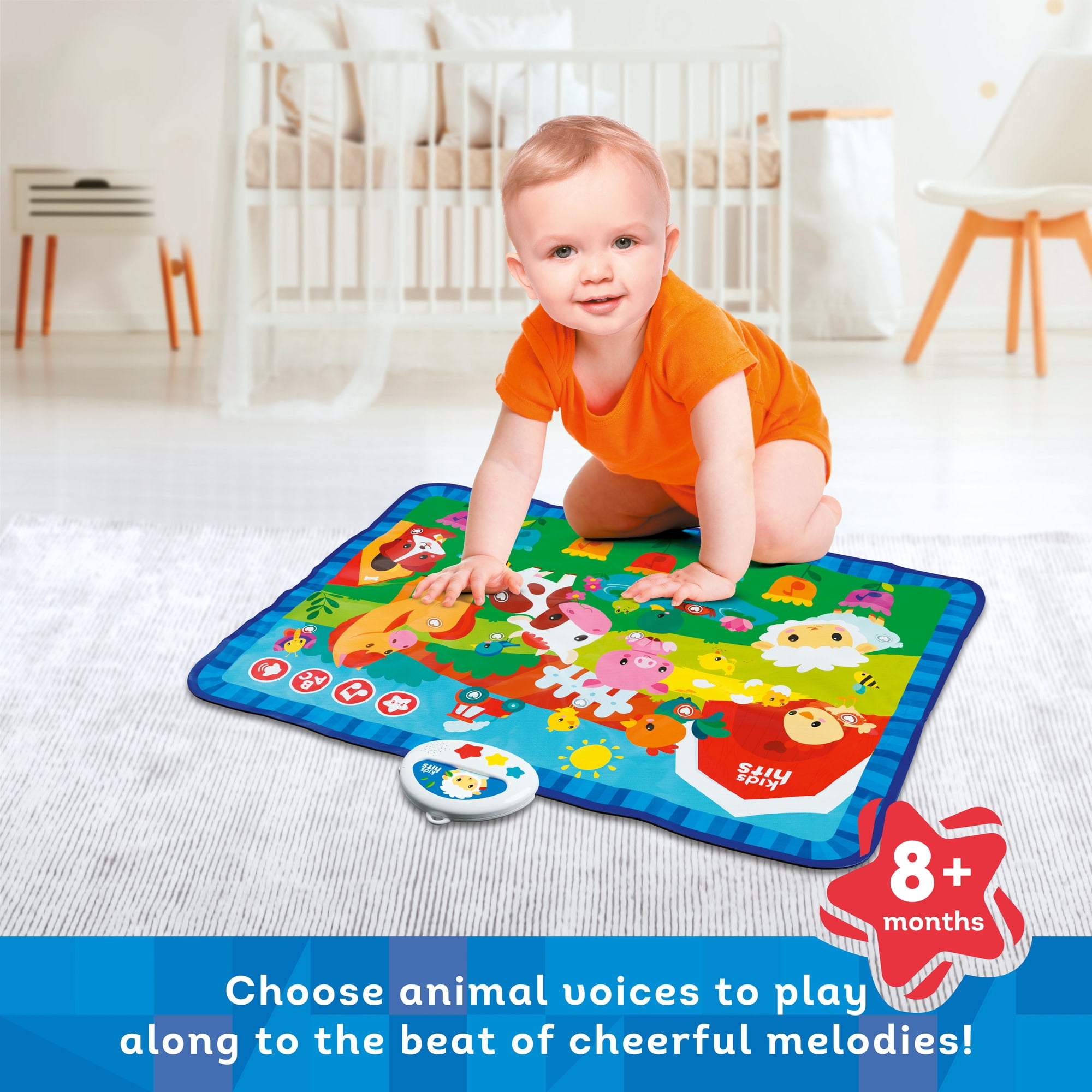 Kids Hits: Light & Sound Mat - Noisy Farm - Musical Activity Floor Pad, Sensory Toy, Animals-Songs-Piano Notes, Touch-Listen-Learn, Baby-Toddlers 8Mo+