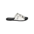 thumbnail image 2 of New Women Leatherette Open Toe Triple Buckle Flat Sandal - 17965, 2 of 6