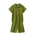 thumbnail image 2 of Cethrio Boys' Summer Short Sets, Athletic Running Short Sleeve Outfit Sets Green Size 15-16 T, 2 of 3