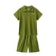 thumbnail image 1 of Odeerbi 5-16 Años Niños Niñas Pijamas de Algodón de Verano Solapa Manga Corta Tops Pantalones Cortos Conjunto Suave Estampado Ropa de Dormir Conjuntos de Pijama de Dos Piezas, 1 of 4