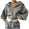 thumbnail image 1 of Babysbule Ensemble de Hauts pour Femmes Automne Plus Ventes Chandail Col Rond Manches Longues Chandail Ample Mode Décontractée Shorts Ensemble, 1 of 6