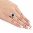 thumbnail image 3 of HeartsAndYou 5ct Natural Blue Sapphire Milgrain Halo Engagement Ring 14k SOLID White Gold, 3 of 9