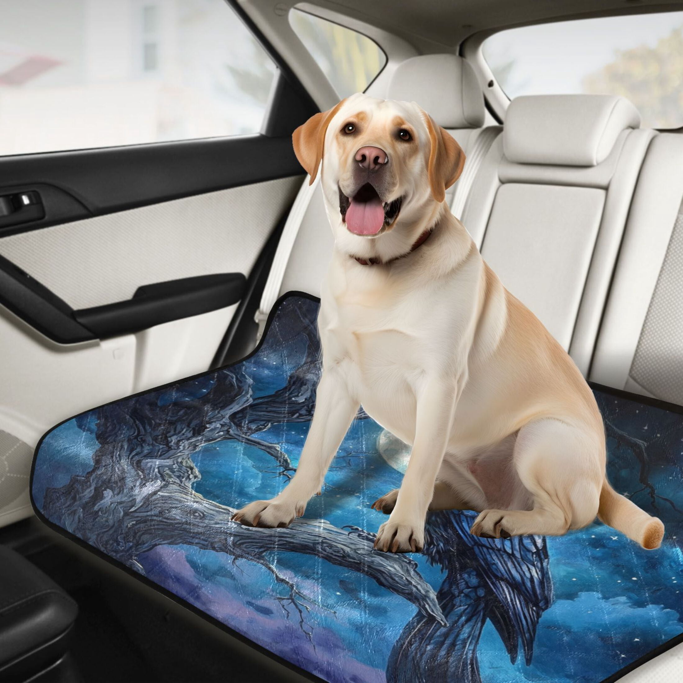 Qxltty Dead Trees Dark Crows Cat litter Pads Pet Set of 2 Diaper Mats Center Anti-leakage Layer Absorbent Soft and Comfortable