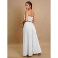 thumbnail image 3 of AURA Women Sleeveless Vest Wide Leg Pants Set Stretch Summer Outfit S-XXL Elegant Suit, 3 of 7