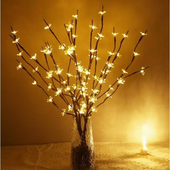 1 piece LED cherry blossom tree landscape lighting, home decoration, wedding birthday Valentine's Day party indoor, warm white