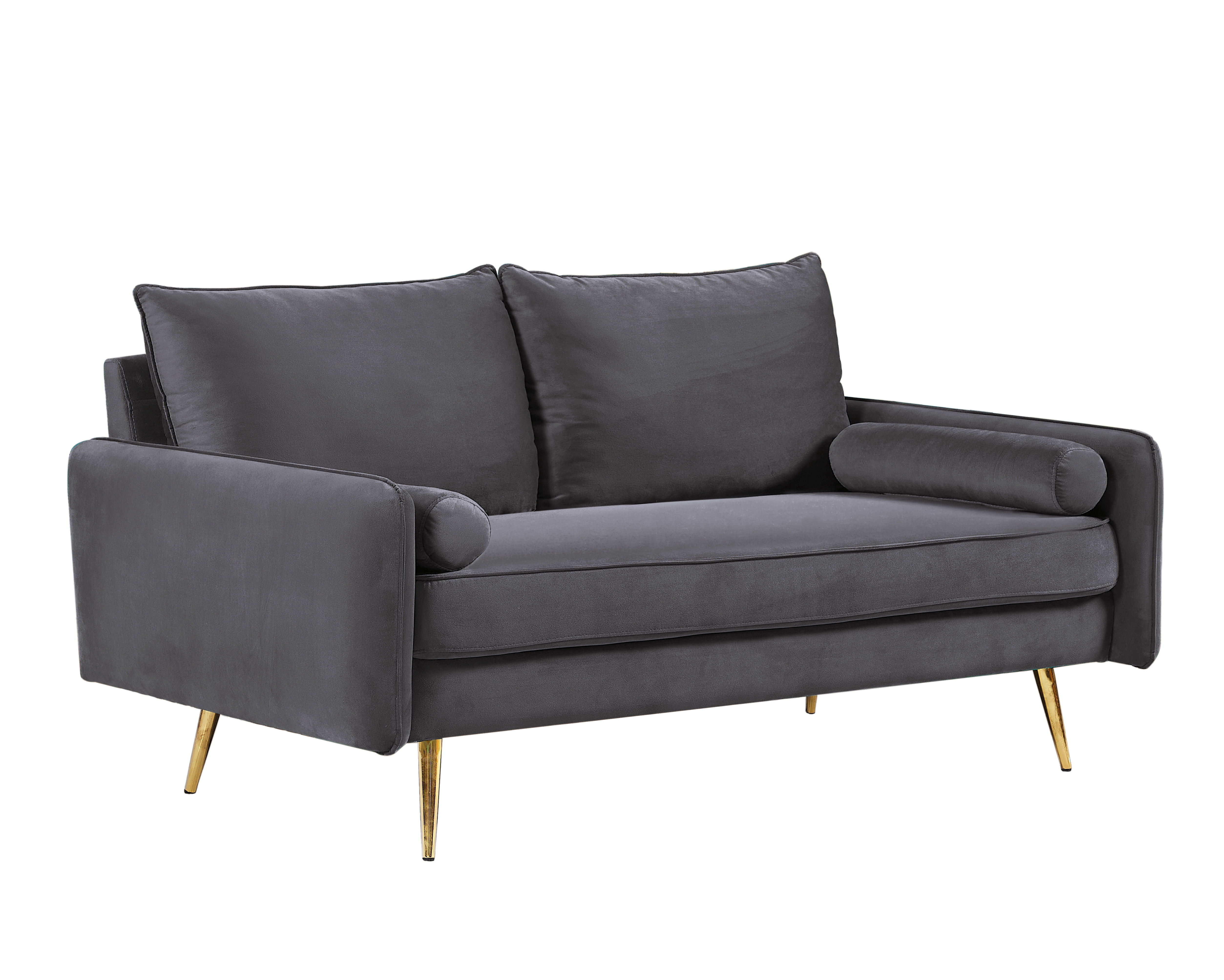 US Pride Furniture Villeda 70''W Polyester Square Arms Loveseat Gray