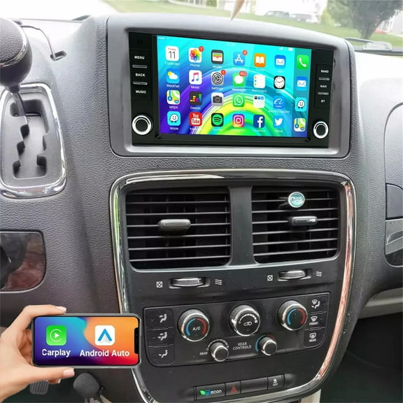 Gsuatey Car Stereo Radio for Dodge Grand Caravan 2008-2020, 7" Touch Screen Android 13 Car Radio with Wireless Carplay Android Auto Bluetooth GPS Navigation FM RDS WiFi Mirror Link Backup Camera