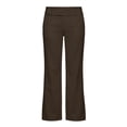 thumbnail image 4 of Work Pants for Women High Waist Wide Leg Stretchy Dress Pants Palazzo Business Casual Outfits Office Slacks with Pockets Button Stretchy(Brown,M), 4 of 4