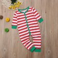 thumbnail image 3 of Pyjamas de Noël pour Bébé Garçon Fille Manches Longues Body Rayé Fermeture Boutonnée, 3 of 6
