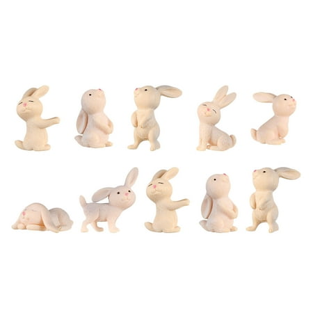 

10Pcs Miniature Garden Adornments Rabbit Shape Ornaments Micro Landscaping Decors