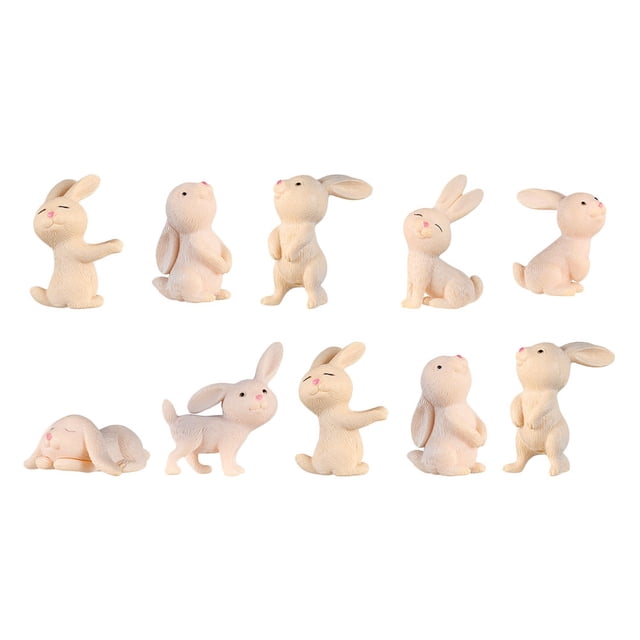 MasteelfCA 10 Pcs Ornements Miniatures de Jardin en Forme de Lapin Décors Micro Paysagers
