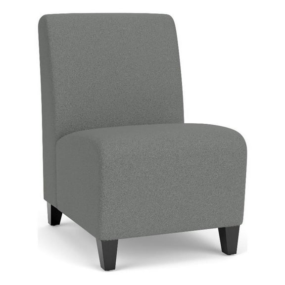 Siena Lounge Reception Armless Guest Chair / Black Steel Legs / Light Gray
