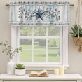 thumbnail image 2 of Texas Star Blue Curtain Valances for Windows, Kitchen Valance Window Treatments Panel 2 Pack, Farmhouse Country Branches Wooden Grain Rod Pocket Short Curtains for Bathroom Bedroom 54 x 18 Inch, 2 of 8