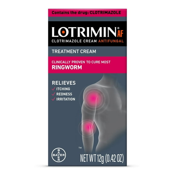 Lotrimin AF Clotrimazole Ringworm Treatment Antifungal Cream, 12G Tube