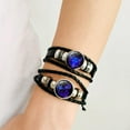 thumbnail image 5 of Leather Bracelet Bangle For Men Woman with Signs of the Astrology Luminou 20244, 5 of 6