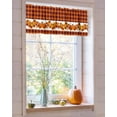 thumbnail image 4 of Fall Curtain Valance for Windows/Kitchen/Living Room/Bedroom, Thanksgiving Orange Pumpkin Maple Leaves Plaid Rod Pocket Window Treatment Short Drape Topper Small Tier Cafe Curtains Panel 42X12, 4 of 7