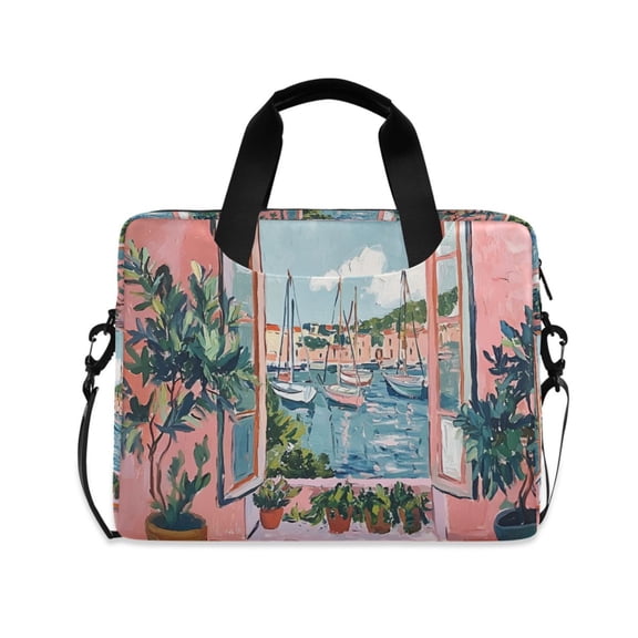 FORMRS 16" Laptop Bag Carrying Sleeve Case with Handle Travel Shoulder Briefcase, Pink Boat