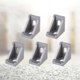 thumbnail image 1 of RUNROTOO 20 Pcs Support en Aluminium pour Extrusion d'Aluminium Support d'Angle en Finition Argentée, 1 of 6